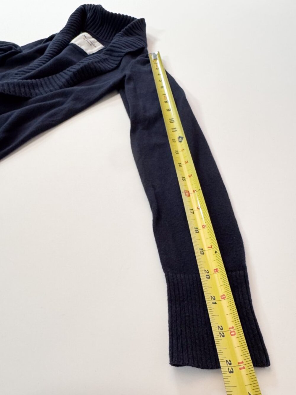 2010s VTG A&F "Ezra" Chunky Ribbed Shawl Collar Cardigan Navy Blue Small Preppy - Picture 12 of 16